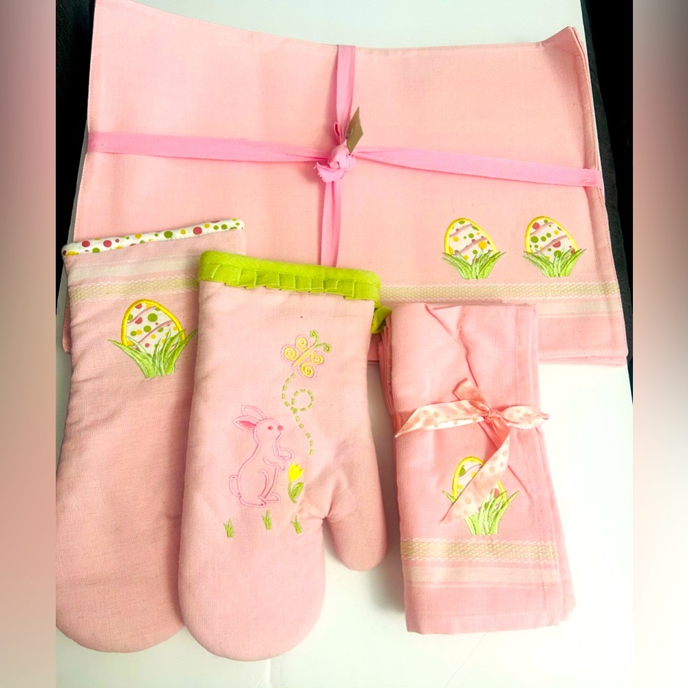 Pink Easter Kitchen Set with Bunny and Egg Design